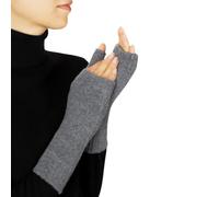 Lona Scott Women’s Cashmere Fingerless Gloves, Cashmere Mittens, Mid-Grey