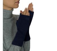 Lona Scott Women’s Cashmere Fingerless Gloves, Cashmere Mittens, Navy