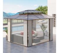 Lona Transparente Con Ojales, Impermeable, Resistente, De PVC De 420 G/M², para Pérgolas, Resistente Al Viento Y Al Desgarro, para Cenadores De Jardín Con Bridas. Clear,8X8ft