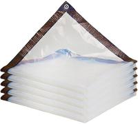 Lona Transparente Resistente A Los Rayos UV, Impermeable, Resistente, Con Ojales, De Polietileno Transparente Para Camping, Jardín, Cenador Y Protección De Techos Exteriores. Clear,3X16ft