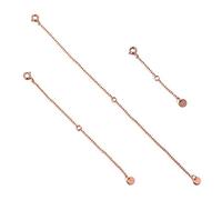 LONAGO 3PCS 925 Sterling Silver Necklace Extender Chain Bracelet Extender for Jewelry Making (Rose Gold)