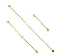 LONAGO 3PCS 925 Sterling Silver Necklace Extender Chain Bracelet Extender for Jewelry Making (Yellow Gold)