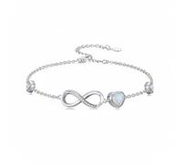 LONAGO Infinity Symbol Love Birthstone Bracelet for Wife, S925 Silver Mobius Ring Birthstone Bracelet for Ladies' Birthdays from January to December(June)