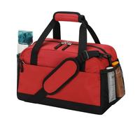 LONALIA Small Gym Bag with Wet Pocket - 14 inch Carry on Mini Duffle Bag Multi Pockets for Weekend Overnight Travel - Red