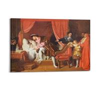 Lёonardo Dá Vīnci Painting Art《The Death of Leonardo Da Vinci》Poster Picture Print Wall Art Canvas Artworks Room Aesthetic 12x18inch(30x45cm)