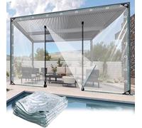 Lonas De Plástico Transparente Impermeables Con Ojales, Lonas De Vinilo PVC para Exterior, Resistentes Al Viento, Ideales para Terrazas, Balcones Y Techos De Jaulas De Animales. Clear,5X14ft