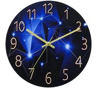 LONBUYS 12 Inch Silent Non-Ticking Wall Clock, Starry Sapphire Blue | Quartz Sweep Movement, Easy-to-Read Numbers, Tempered Glass Face, Battery Operated, Sapphire Blue Starry Design