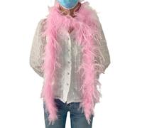 LONDGEN 1ply Ostrich Feather Boa 2 Yards for Dance Performance and 1920's Flapper Costume Accessory (Pink)