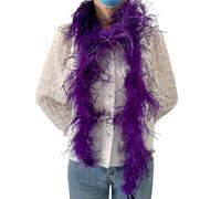 LONDGEN 1ply Purple Ostrich Feather Boa 2Yards for Dance Performance and 1926's Flapper Costume Accessory