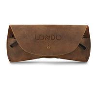 LONDO Genuine Leather Eyeglasses & Sunglasses Case with Button Closure