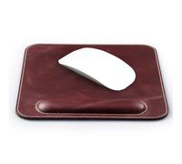 LONDO Genuine Leather Mouse Pad With Wrist Rest - 8.2" x 8.2" Non-Slip Desk Mat - Smooth Surface, Ergonomic Support