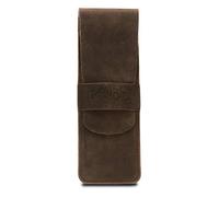 LONDO Genuine Leather Pen and Pencil Case with Tuck in Flap, Stationery Bag