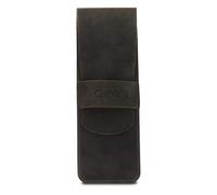 LONDO Genuine Leather Pen and Pencil Case with Tuck in Flap, Stationery Bag