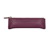 LONDO Genuine Leather Pen Case for Boys & Girls - Zippered Pencil Case - Classic Design - Fits Pens & Pencils - Damson