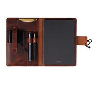 LONDO Genuine Leather Portfolio with Notepad and Snap Closure (Brown, Large with Secure Locking), OTTO425