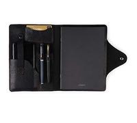 LONDO Genuine Leather Portfolio with Notepad and Snap Closure (Black, Large), OTTO423