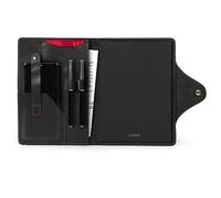 LONDO Genuine Leather Portfolio with Notepad and Snap Closure (Black, Large), OTTO423