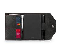 LONDO Genuine Leather Portfolio with Notepad and Snap Closure (Black, Small), OTTO412