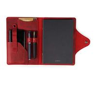 LONDO Genuine Leather Portfolio with Notepad and Snap Closure (Red, Large), OTTO422