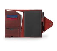 LONDO Genuine Leather Portfolio with Notepad and Snap Closure (Red, Medium), OTTO417