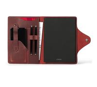 LONDO Genuine Leather Portfolio with Notepad and Snap Closure (Red, Large), OTTO422