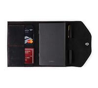 LONDO Genuine Leather Portfolio with Notepad and Snap Closure (Black, Small), OTTO412