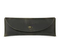 Londo Genuine Leather Pen Case with Metal Snap Fastener, Pencil Pouch Stationery Bag, Green OTTO292