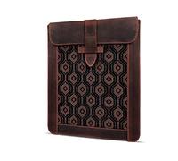 Londo OTTO481 iPad Pro 12.9 Case 2020 - Genuine Top Grain Leather iPad Case with Woven Garment Design for 2018-2020 iPad Pro 3rd & 4th Generation - Compatible with all 12 Inch Tablets - Cinnamon