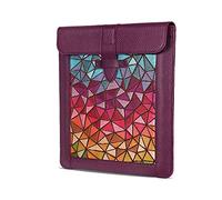 LONDO Genuine Leather Sleeve Bag for Ipad (Purple, Large)