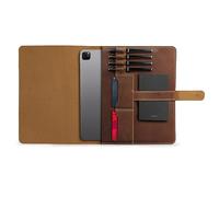 Londo OTTO496 Genuine Leather Tablet Cover with Two Card Slots & Leather Pen/Apple Pencil Holders (Camel, 12.9 Inch)