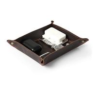 LONDO Genuine Leather Tray Organizer Caddy, Practical Storage Box Valet for Wallets, Watches, Keys, Coins, Phones, Sunglasses and Office Equipment