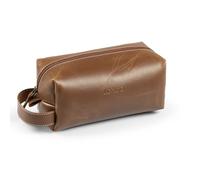 LONDO Leather Cosmetic Makeup Pouch & Travel Watch Box. High Quality Stylish Durable Protective Storage Organizer for Toiletries & Versatile Accessories, Light Brown, Leather Cosmetic Makeup Pouch