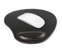 LONDO Leather Oval Mouse Pad with Wrist Rest (Black)