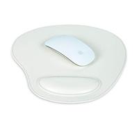 LONDO Leather Oval Mouse Pad with Wrist Rest (White)