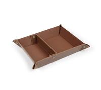 Londo Leather Tray Organizer Caddy, Practical Storage Box Valet for Wallets, Watches, Keys, Coins, Phones, Sunglasses and Office Equipment