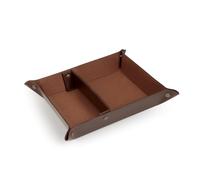 Londo Leather Tray Organizer Caddy, Practical Storage Box Valet for Wallets, Watches, Keys, Coins, Phones, Sunglasses and Office Equipment