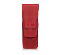 LONDO Two Compartment Genuine Leather Pen Case with Sleeve Cover