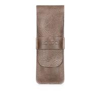 Londo Genuine Leather Pen and Pencil Case with Tuck in Flap (Beige)