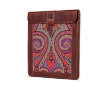 Londo OTTO477 iPad Pro 12.9 Case 2020 - Genuine Top Grain Leather iPad Case with Woven Garment Design for 2018-2020 iPad Pro 3rd & 4th Generation - Compatible with all 12 Inch Tablets - Brown