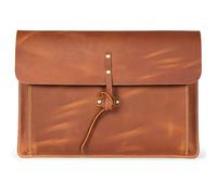 Londo Real Grain Leather MacBook Pro Case with Front Pocket & Flap Closure (Camel, 13 Inches)