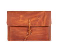 Londo Real Grain Leather MacBook Pro Case with Front Pocket & Flap Closure (Camel, 15-16 Inches)