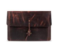 Londo Real Grain Leather MacBook Pro Case with Front Pocket & Flap Closure (Cinnamon, 13 Inches)