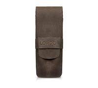 LONDO Two Compartment Genuine Leather Pen Case with Sleeve Cover