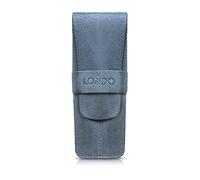 Londo Two Compartment Genuine Leather Pen Case with Sleeve Cover, Blue, OTTO448