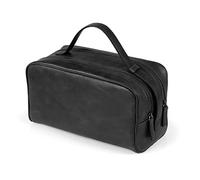 Londo Two Compartment Genuine Leather Travel Bag - Unisex (Black)
