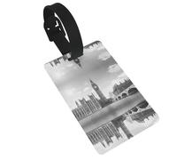 London 1 Printed Luggage Tags with Wrist Strap,Name Id Label for Suitcase,Airplane Travel Essentials