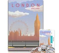 London 1000 Piece Jigsaw Puzzles for Adults Gifts,Help The Brain Exercise Addictive Toys to Cultivate Patience Great Gift 38x26cm