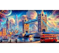 London 1000 Pieces Jigsaw Puzzles for Adults Challenging Game Jigsaw Puzzle Home Decoration for Adults and Kids Age 12 Years Up 75x50cm/1000pcs