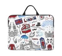 London 14 Inch Printed Laptop Sleeve, 600d Oxford-Cloth Shockproof Laptop Case With Thickened Pearl Cotton,Waterproof Portable Laptop Handbag Cover