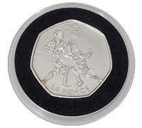 London 2012 Fencing Brilliant Uncirculated 50p Sports Coin protected in a clear acrylic coin Airtile capsule Holder